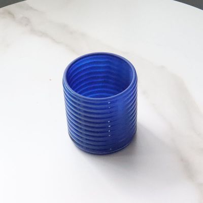 Blue Empty Glass Candle Holder For Home Decor