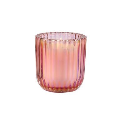 Best selling colored thick votive candle glass ribbed glass candle holder