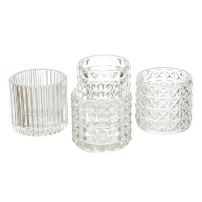 Wholesale Wide Mouth Home Decorative Empty Glass Candle Jar Candle Holder Containers