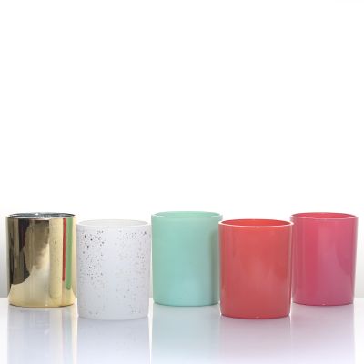 Unique frosted custom color painted glass candle jars wholesale
