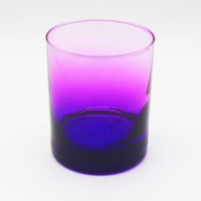 250ml 9oz Purple Sprayed Color Glass Holder Gradual Color Candle Jars With Lid