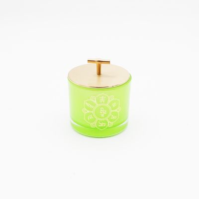 Colorful Small Size Glass Tealight Candle Jar With Metal Lid Unique Luxury Glass Candle Holder for home Decoration