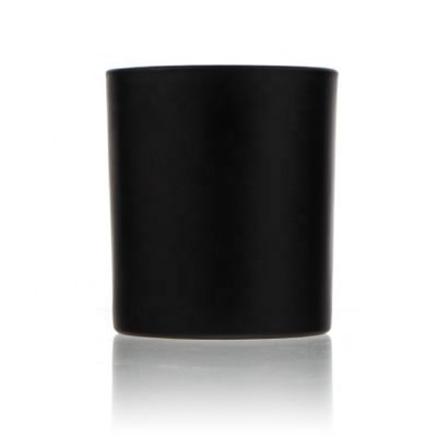 Wholesale Luxury Custom Matte Black Frosted Empty Glass Sented Candle Jar