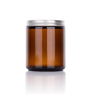 Better quality Metal Lids Clear Amber Glass Containers empty glass candle jars holder with candle jars