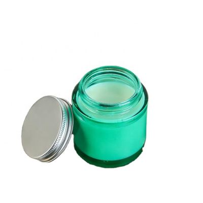 Wholesale Clear Empty Candle Container Glass Jar Green Glass Cream Jar With Lid