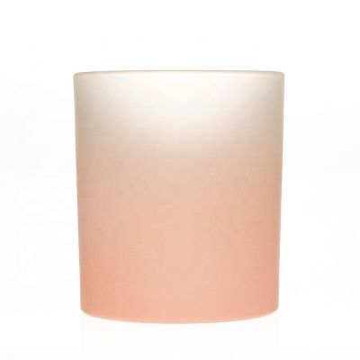 Wholesale High Quality Fancy Candle Jars Multi-Color Matte Frosted Glass Candle Holder