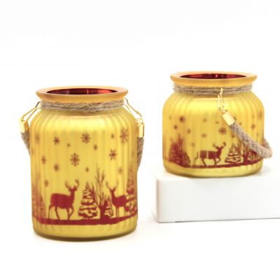 Wholesale Can Be Customized Decal Candle Jar Golden High-End Candle Holder