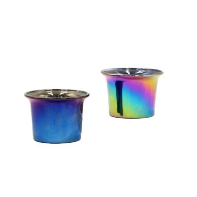Creative Custom Colorful Electroplated Glass Candle Cup