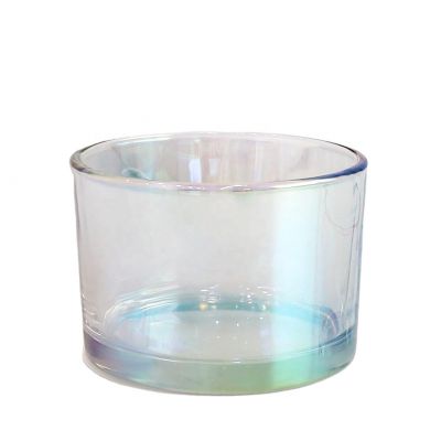 Wholesale Custom Iridescent Container Big Volume Wide Mouth Candle Jar