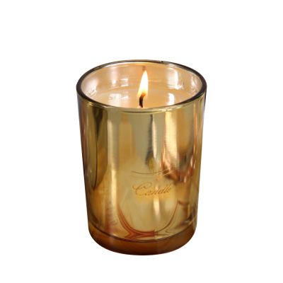Luxury Metallic Candle Container Prayer Glass Candle Jar