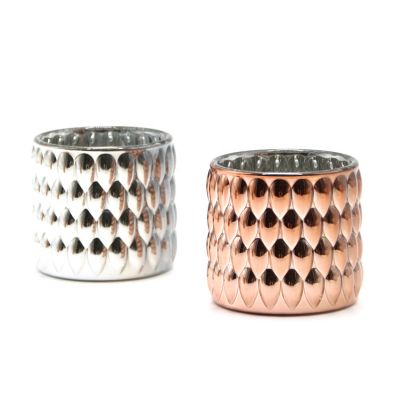 NEW Electroplated Votive Holders Candle Glass Jar Rose Gold Candle Jar Glass Cup for Candles