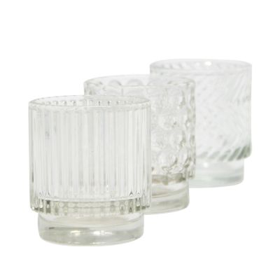 Wholesale Lid 10 Oz Jars Cup Large Vessel Luxury Holder Clear Glass Candle Jar