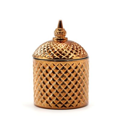 NEW Fragrance Gold Brass Candle Jar Luxury Candle Vessels with Lids