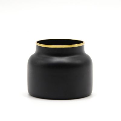 NEW Matte Matt Candle Jars Glass Black and Gold Candle Jars with Lid