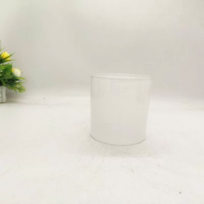 Milky white semi-perspective candlestick glass