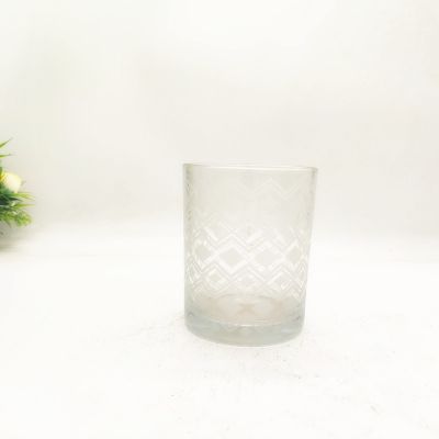 The quadrilateral cup body is engraved with a fashion logo online high cold candlestick