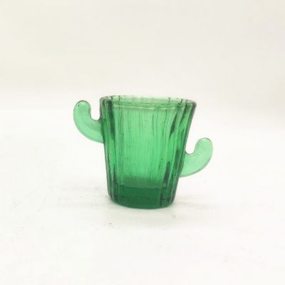 Green striped green fat cactus youth candlestick