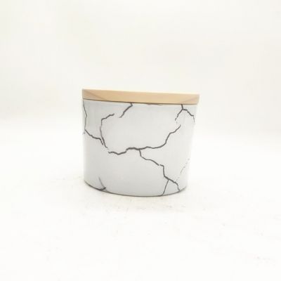 16 white wall imitation crack elegant wooden cup lid candle holder