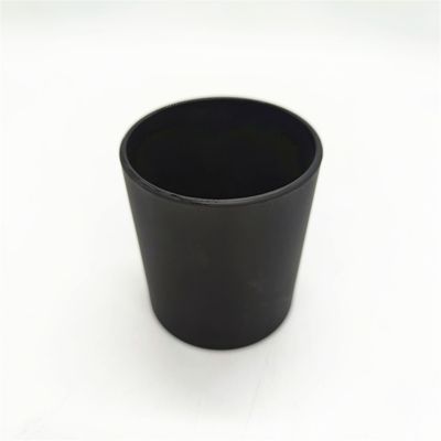 wholesale matte black empty candle holder glass for decration