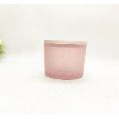 16 oz color spray pink girl unique charm wooden cup lid candle holder