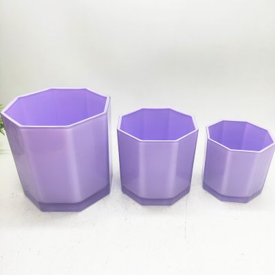 Custom color candlestick Octagon glass jar series