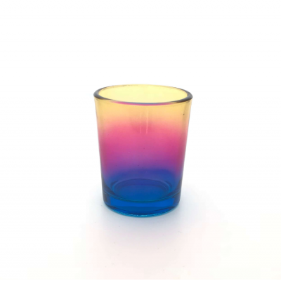 85 ml Rainbow Decorated Glass Candle Holder,Decorated Glasses,Sprayed Glass