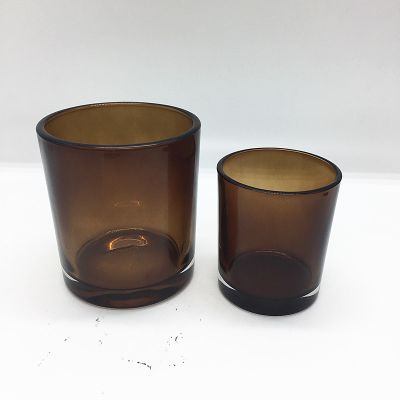 amber glass candle jar in stock amber candle jar customized logo is available