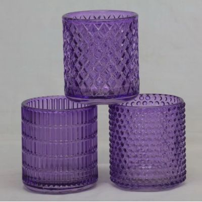 decorative wedding centerpieces purple glass candle holder