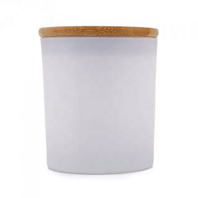 New arrival white frosted matte glass candle jars containers with lids wholesale