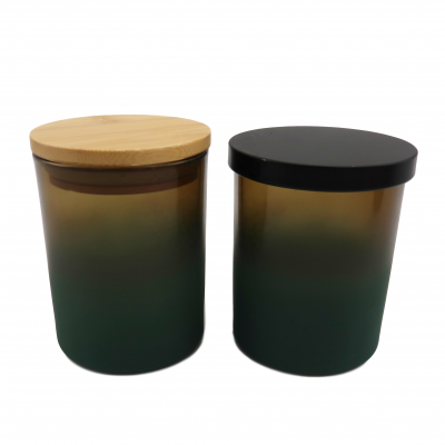 Luxury Brown Glass Candle Jars Vessels With Lid