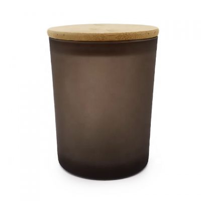 Manufacturer winby Votive matte glass candle jars with wooden lids