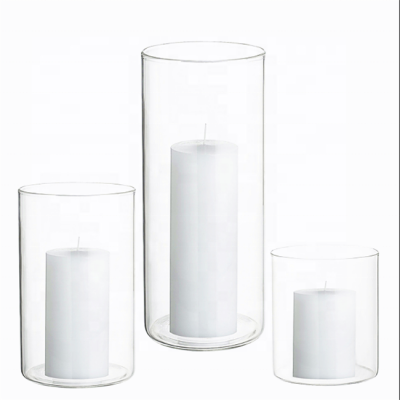 Hot sale clear candle holder jar romatic tall candle holders for wedding decoration