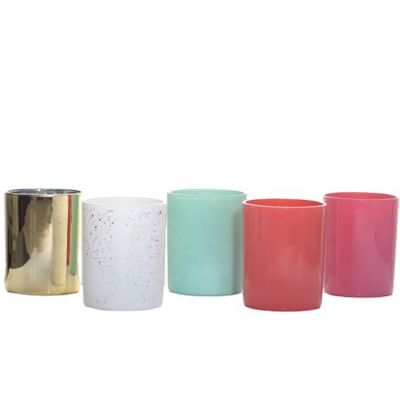 Wholesale white purple candle jar candle jars custom spray color candle jars in bulk for home deco