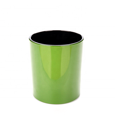 Wholesale luxury circle green candle holder painted glass candle cup for home decoration
