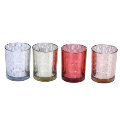 Wholesale luxury empty candle jars with lids glass candle cup holder for home decoration