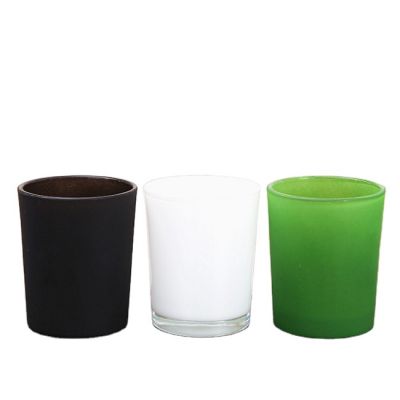 Wholesale empty matte glass white candle in jar for home decoration