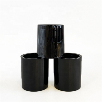 Unique black gloss candle jar container customized color/size for home decoration