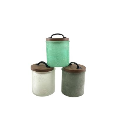 Wholesale Empty Matte Candle Holder Glass Candle Jars With Wooden Lids In Bulk