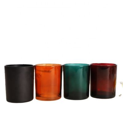 Wholesale luxury matte black candle glass jar for home decoration
