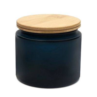 Custom 240ml 8oz Round Color Matte Frosted Scented Aromatherapy Jars Glass Candle Jar With Wooden Cork Lids
