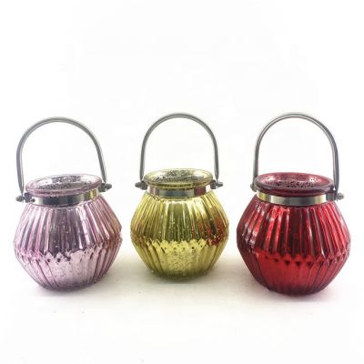 Hot sale christmas Electroplated beass candle holder glass candle holder for home decoration