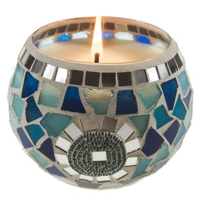egg shaped tealight glass candleholders handmade colored DIY mosaic candle holder