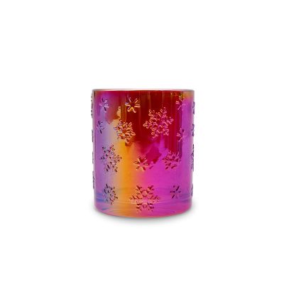 Wholesale electroplating spray color carved glass candle cups