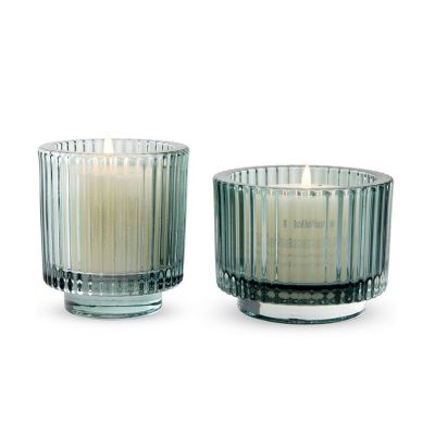 Wholesale glass products vertical stripe glass candlestick