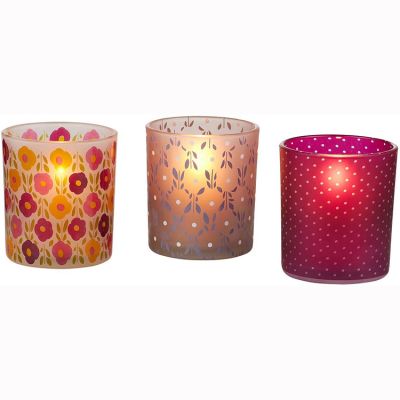Luxury machine pressed glass candle holder jars set for candle making