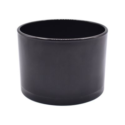 High Quality Empty Matte Black Candle Jar With Metal Lid Wooden cork