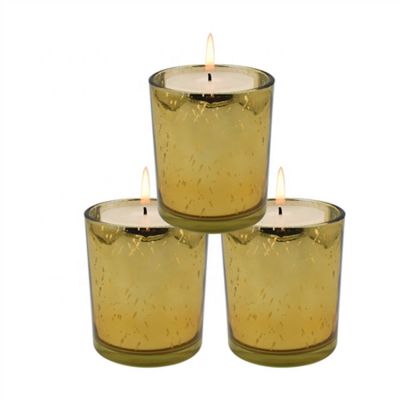 Wholesale Shiny Golden Glass Candle Jar