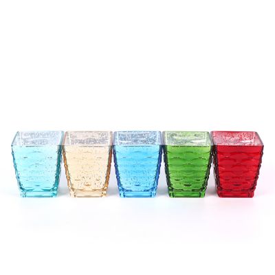 China Hot-Sale Home Decoration Gold Crackle Glass Candle Holder For Home Garden