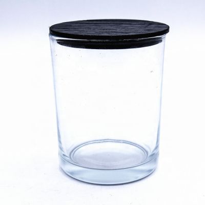 custom empty wide mouth round 3OZ 200ML clear glass Jar candle container jar with Lids