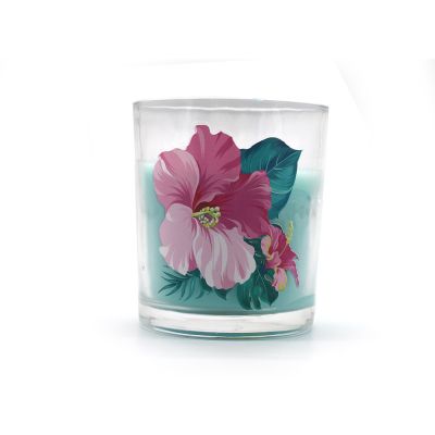 Scented Candle Jar Gift Glass Making in Flower Tin for Home Decor Wedding Lovers